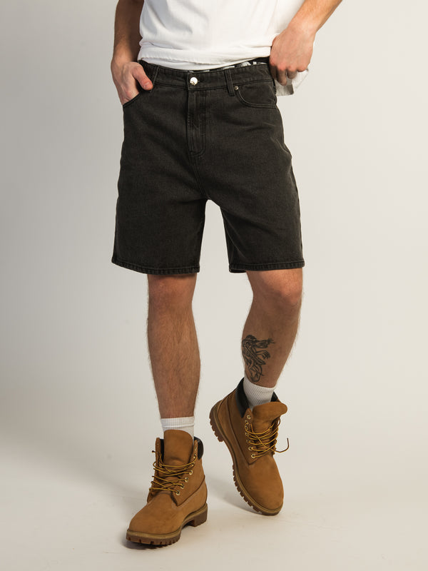 TAINTED DENIM SHORT - BLACK WASH