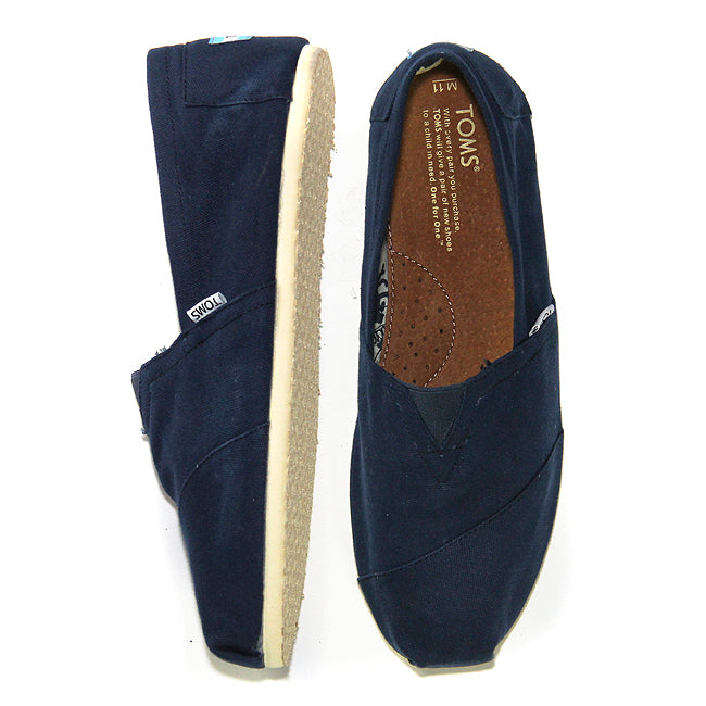 MENS TOMS CLASSICS NAVY SLIP-ONS - CLEARANCE