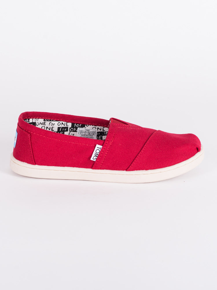 KIDS CLASSICS RED CANVAS  - CLEARANCE