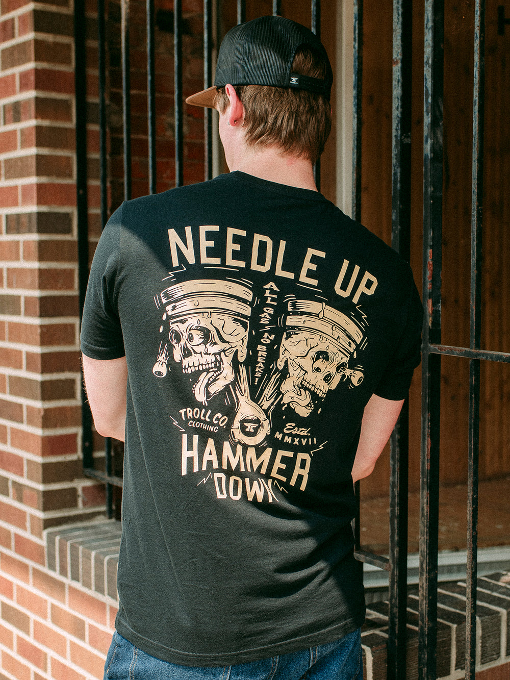TROLL CO. NEEDLE UP HAMMER DOWN T-SHIRT