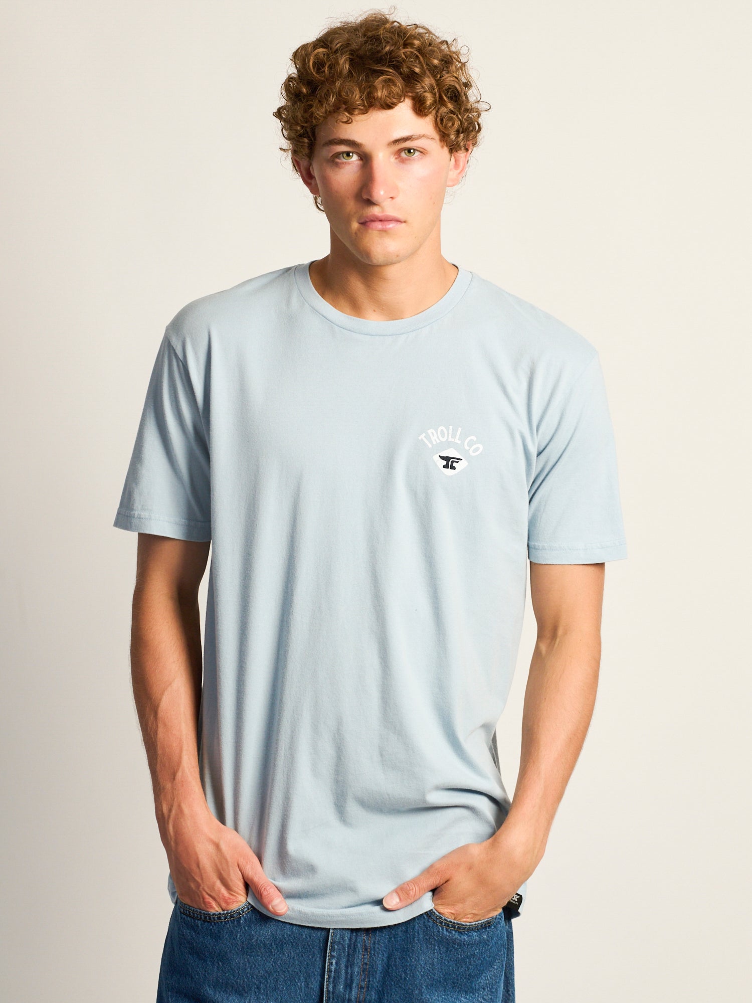 TROLL CO. SHOWER BEERS TEE - STONE WASH