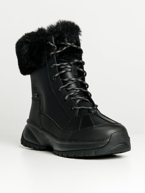 WOMENS UGG YOSE FLUFF BOOT - BLACK