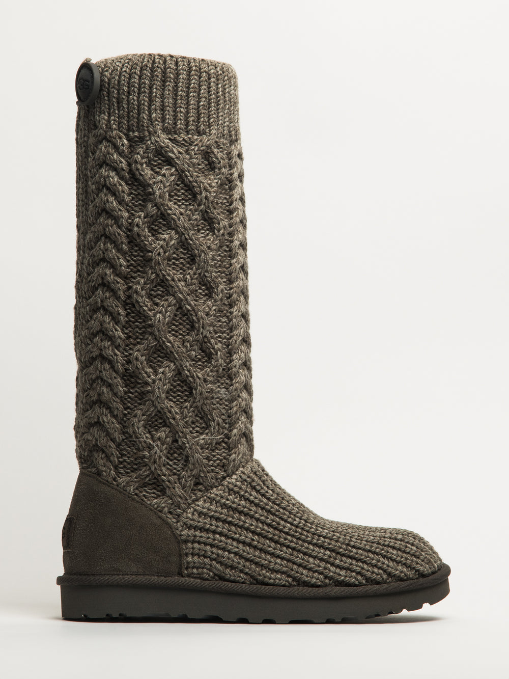 WOMENS UGG CLASSIC CARDI CABLED KNIT BOOT GREY