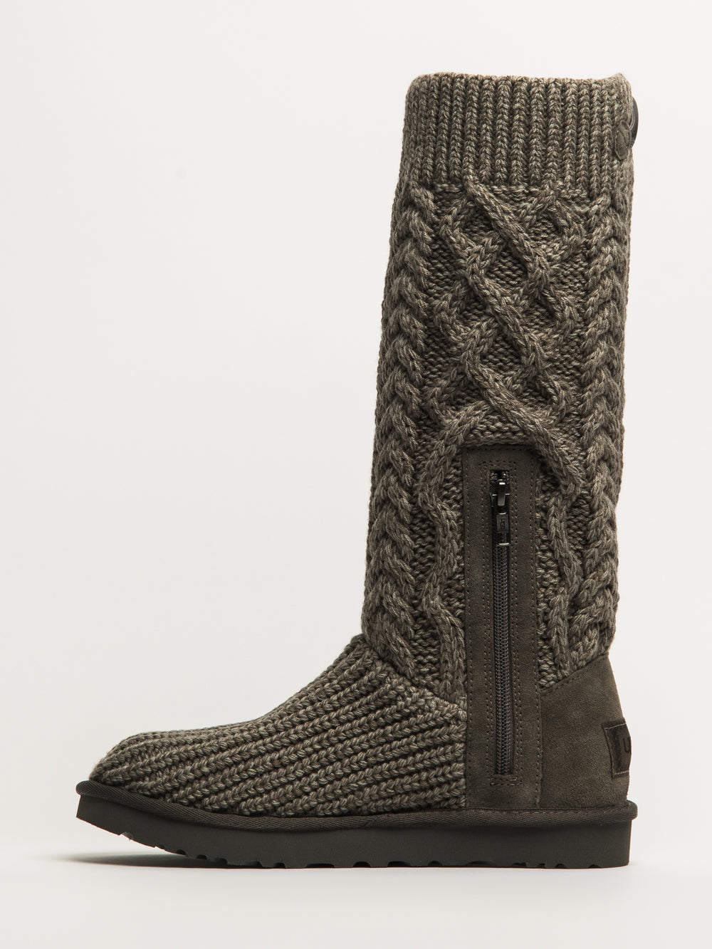 WOMENS UGG CLASSIC CARDI CABLED KNIT BOOT - GREY