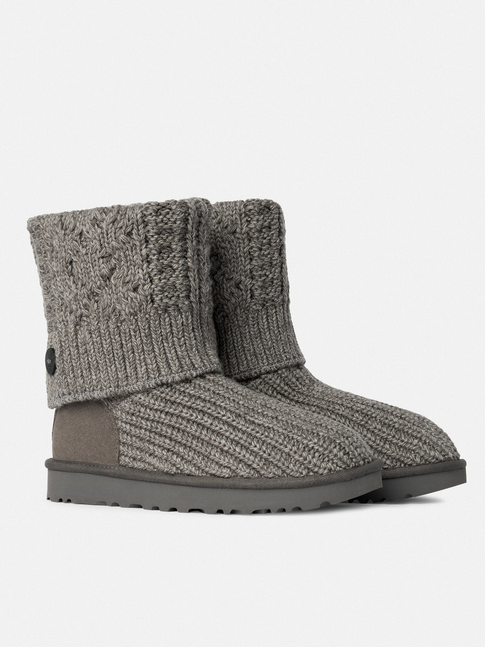 WOMENS UGG CLASSIC CARDI CABLED KNIT BOOT GREY
