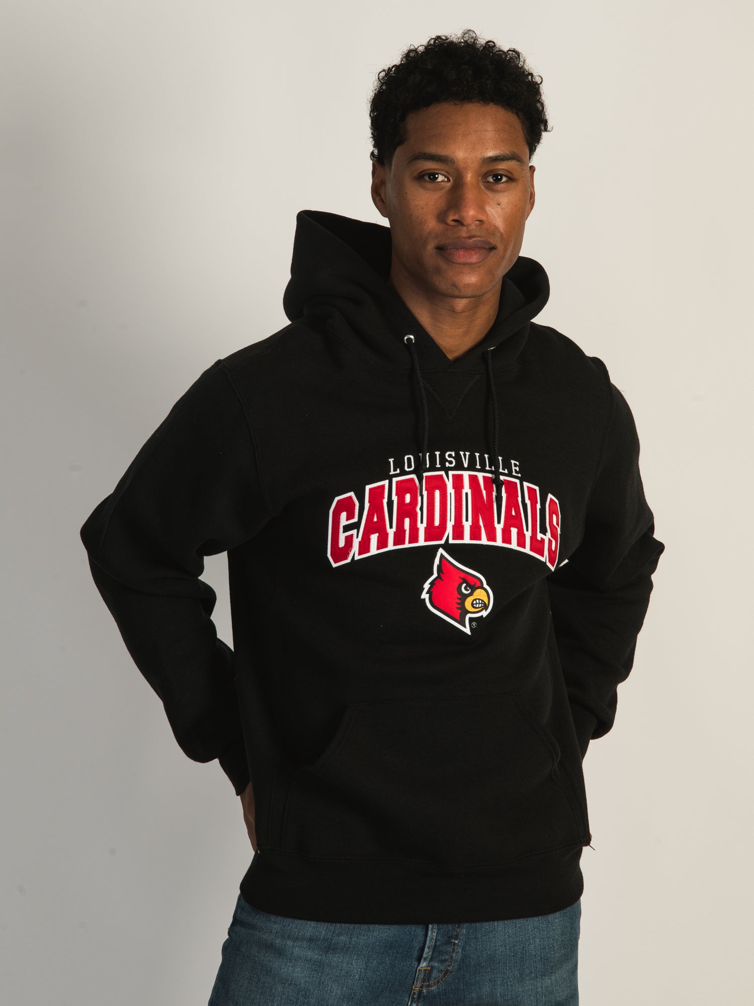 Louisville Cardinals Champion Mens Red Spell out Logo Hoodie - Large