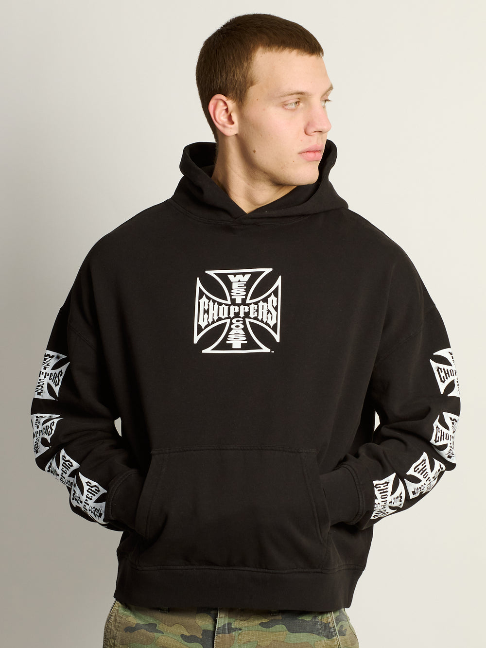 WEST COAST CROSS RELAXED PULL OVER HOODIE