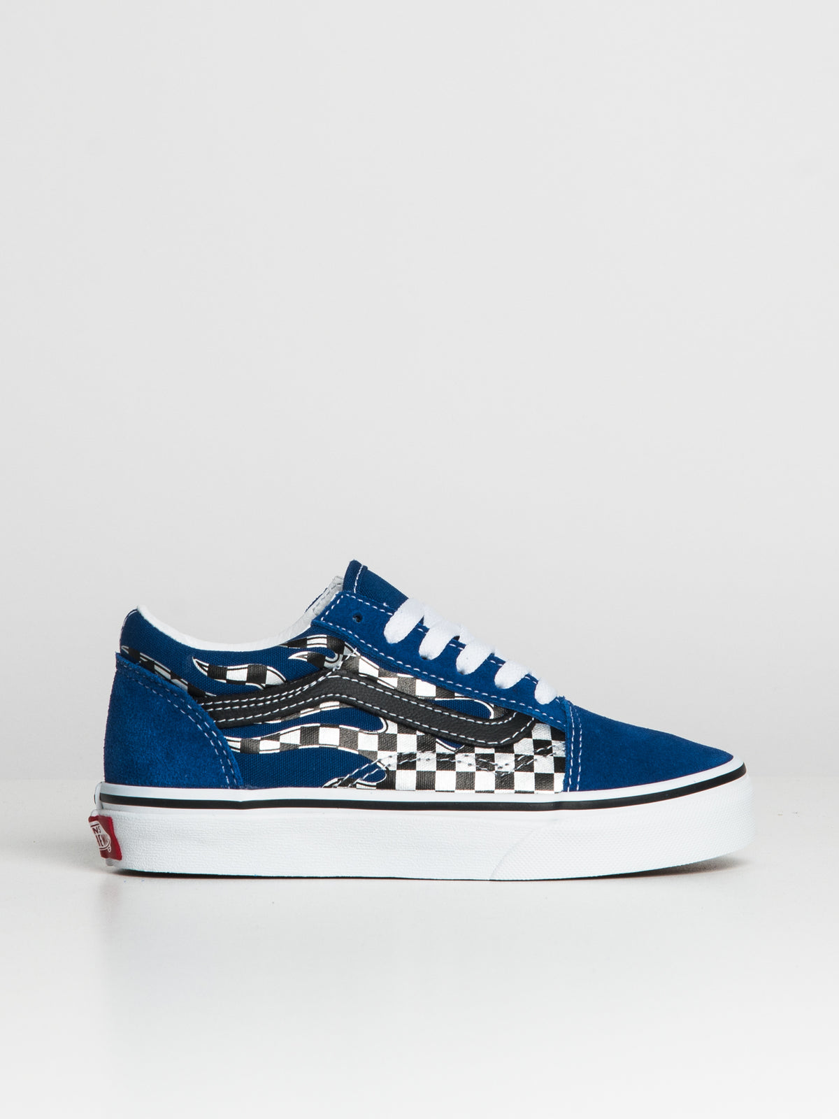 Blue checkerboard flame outlet vans