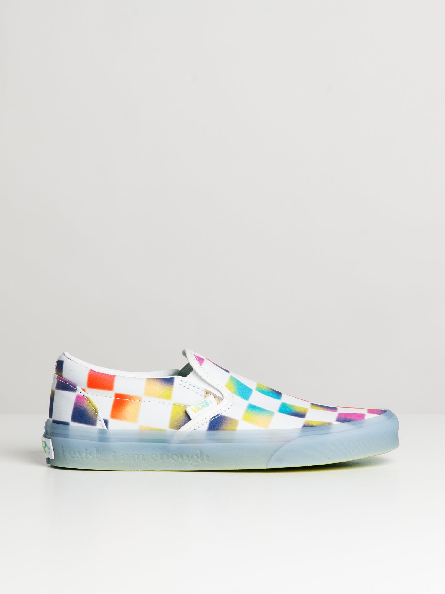 Vans rainbow checkerboard slip best sale on womens