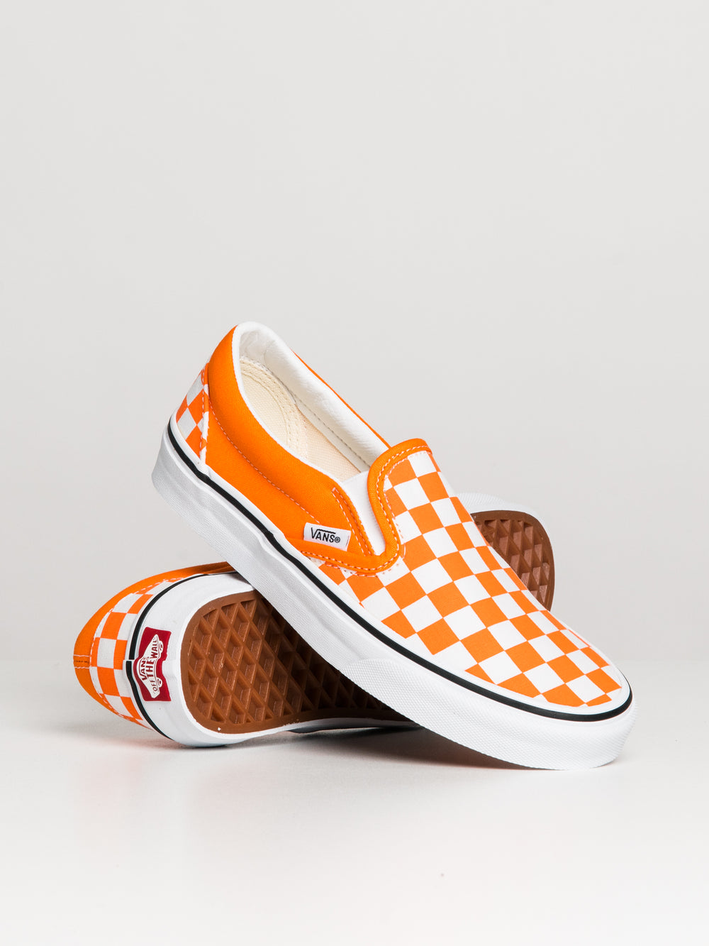 WOMENS VANS CLASSIC SLIP ON CHECKER ORANGE TIGER SNEAKER - CLEARANCE