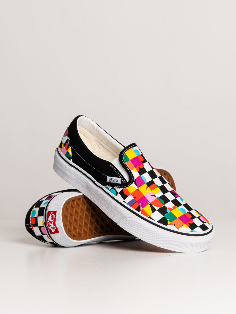 WOMENS VANS CLASSIC SLIP ON FLORAL CHECKER SNEAKER - CLEARANCE