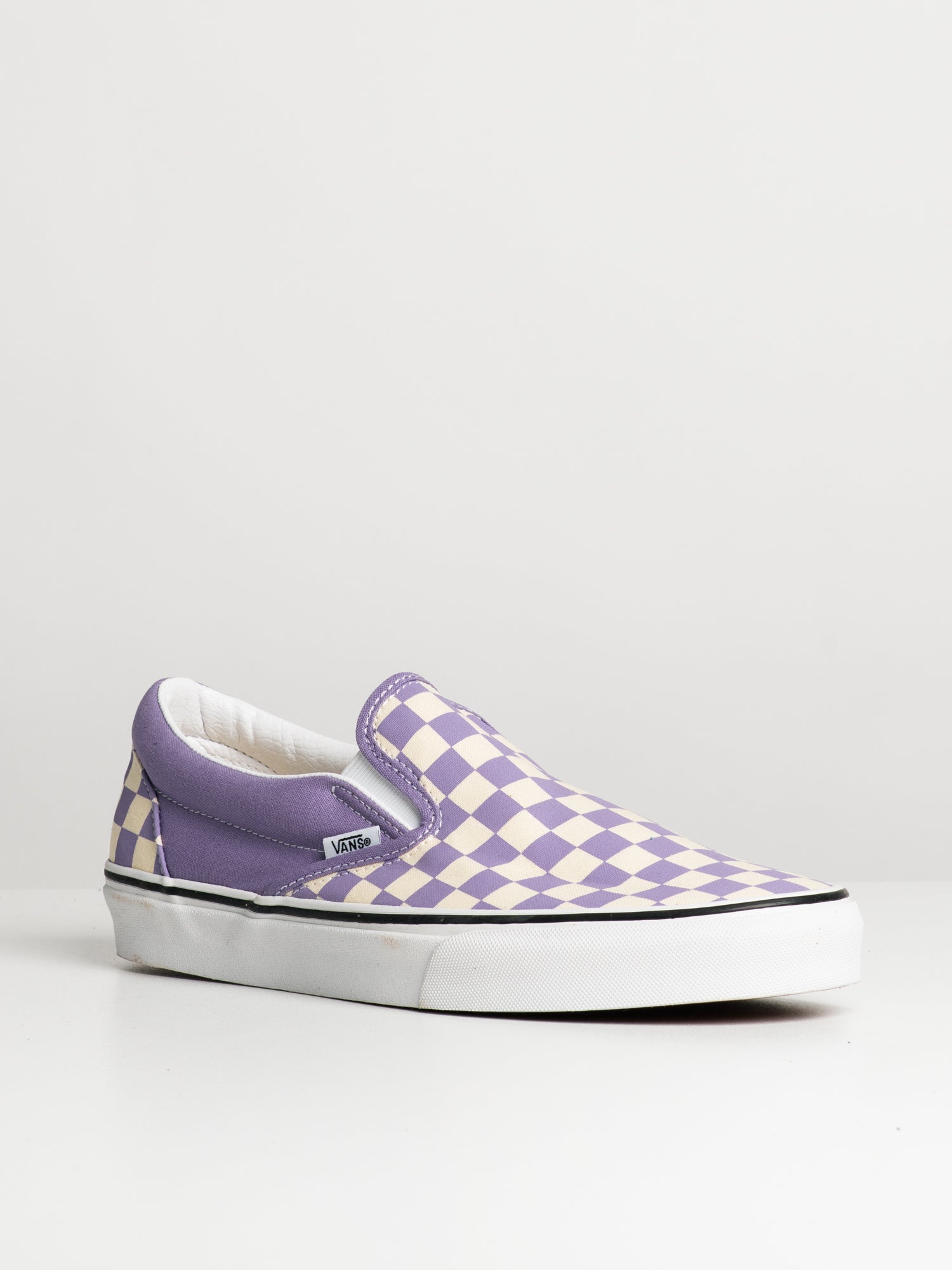 Vans checkerboard best sale slip on purple