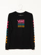 VANS WOMENS WORD CHECK L/S TEE - BLACK - CLEARANCE - Boathouse