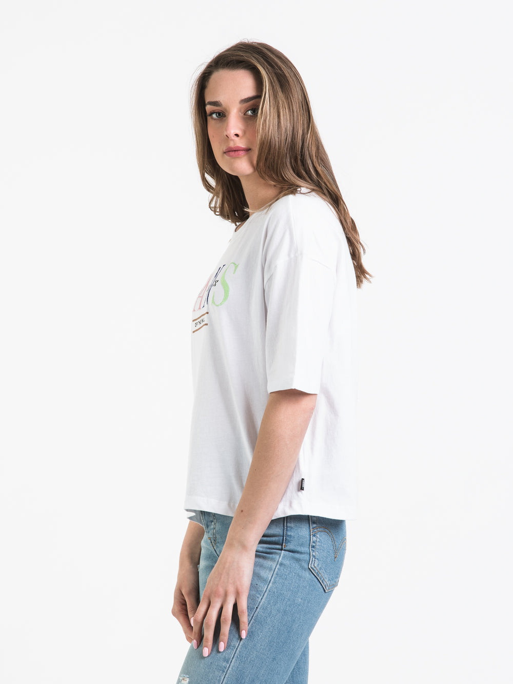 VANS BURN SLOW EMBROIDERED LOGO T-SHIRT - CLEARANCE