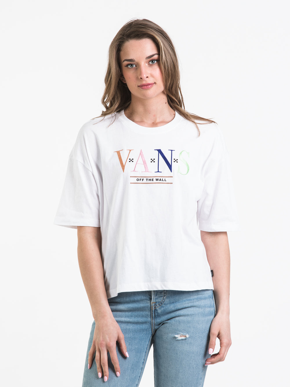 VANS BURN SLOW EMBROIDERED LOGO T-SHIRT - CLEARANCE