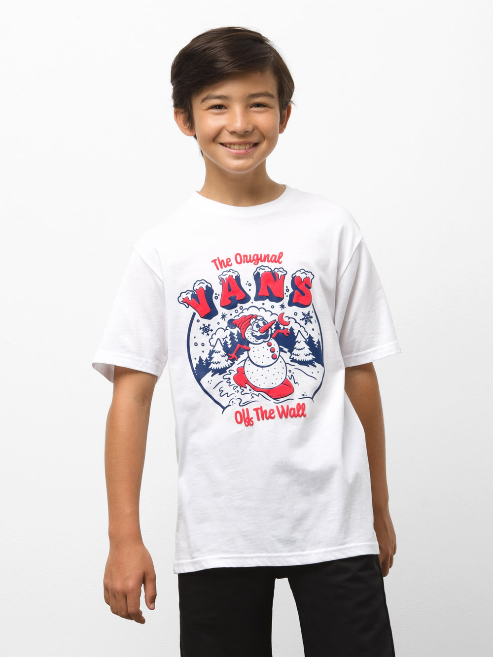 VANS YOUTH BOYS SNOW SURFING SHORT SLEEVE TEE - CLEARANCE