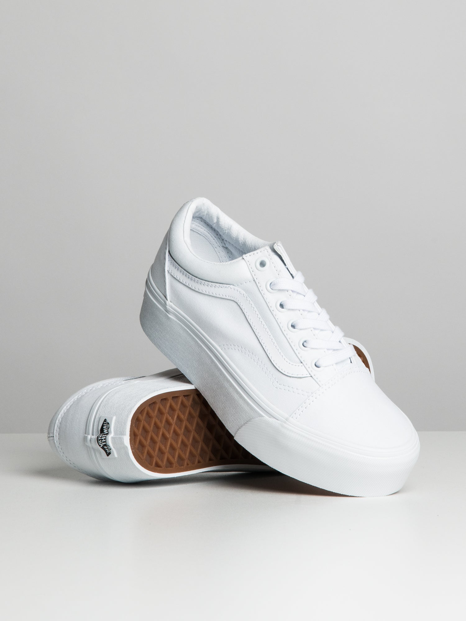 All white vans store old skool womens