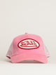 VON DUTCH VON DUTCH VELVET TRUCKER HAT - PINK - Boathouse