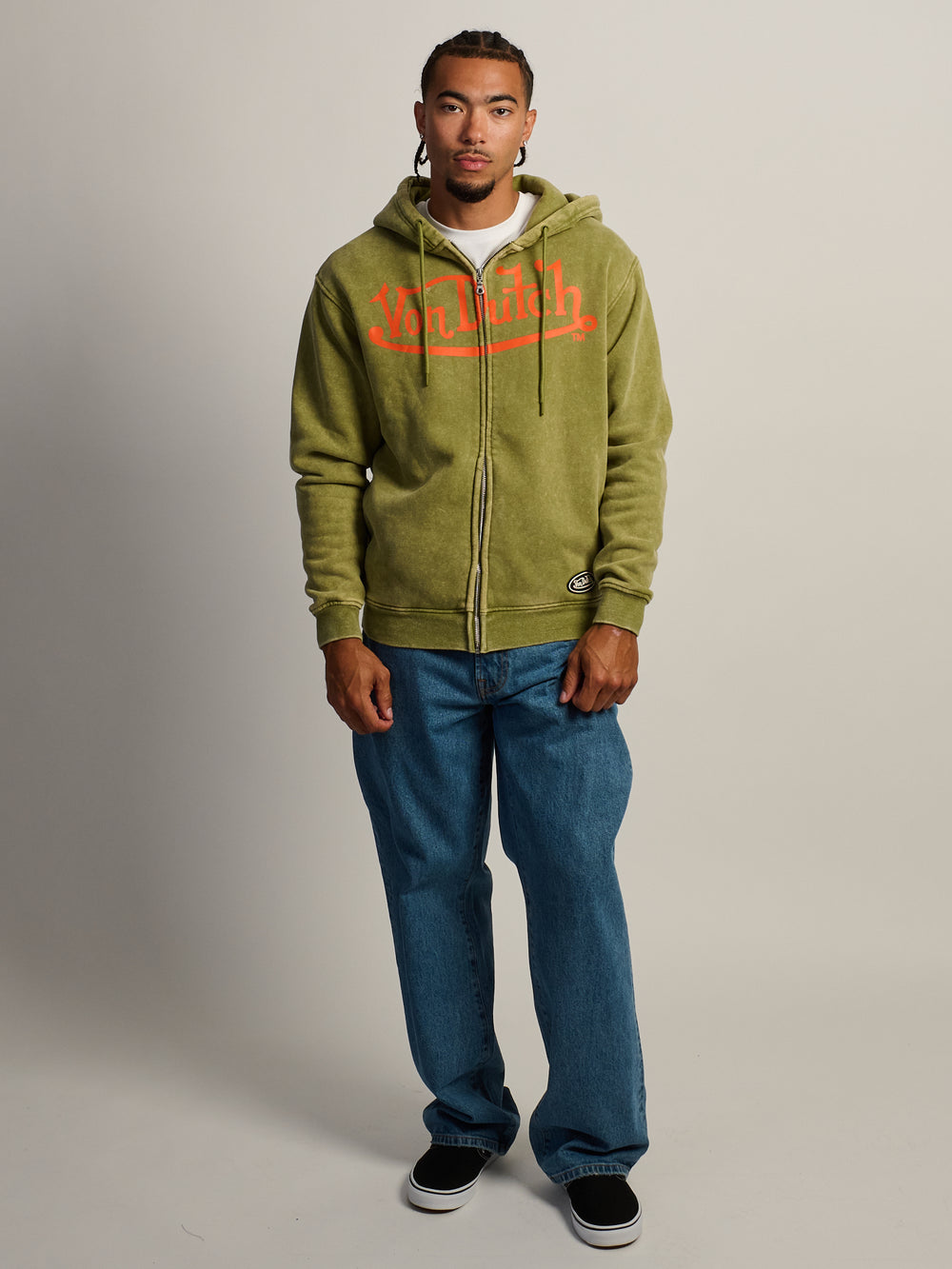 VON DUTCH FULL ZIP WASH HOODIE