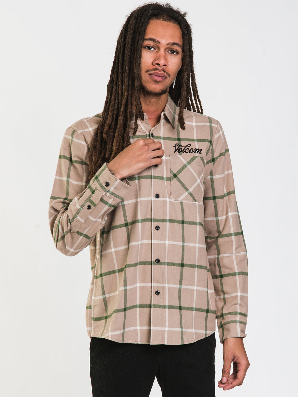 VOLCOM CADEN LONG SLEEVE PLAID  - CLEARANCE