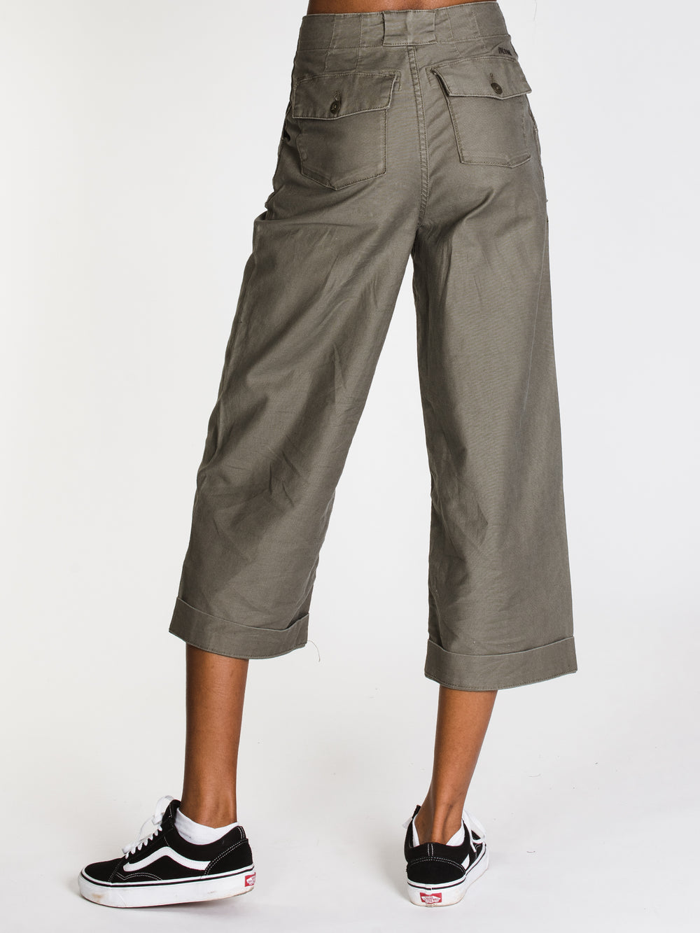 WOMENS ARMY WHALER WIDE LEG - OLIVE - CLEARANCE