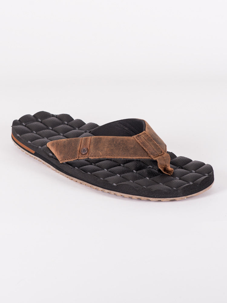 VOLCOM RECLINER SANDALES EN CUIR POUR HOMMES - LIQUIDATION