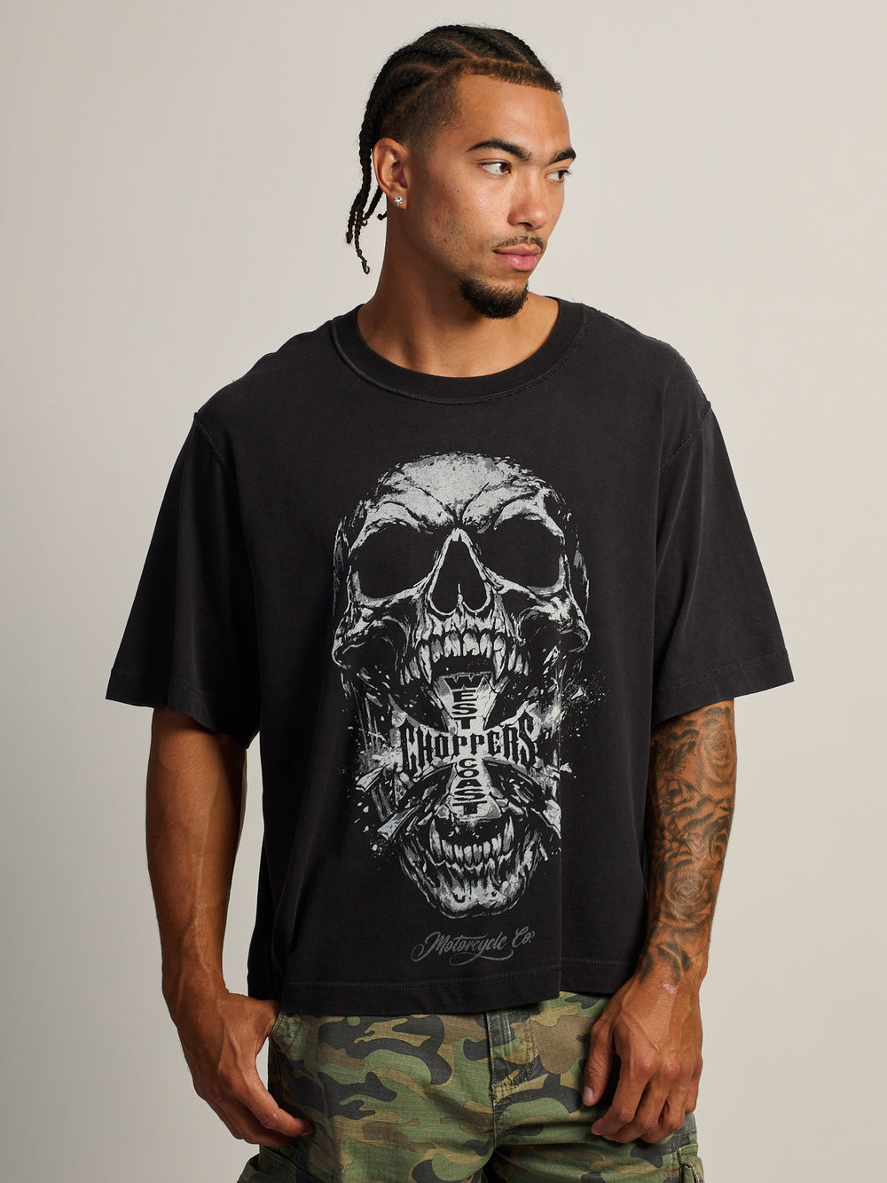 WEST COAST CHOPPERS VINTAGE SKULL T-SHIRT