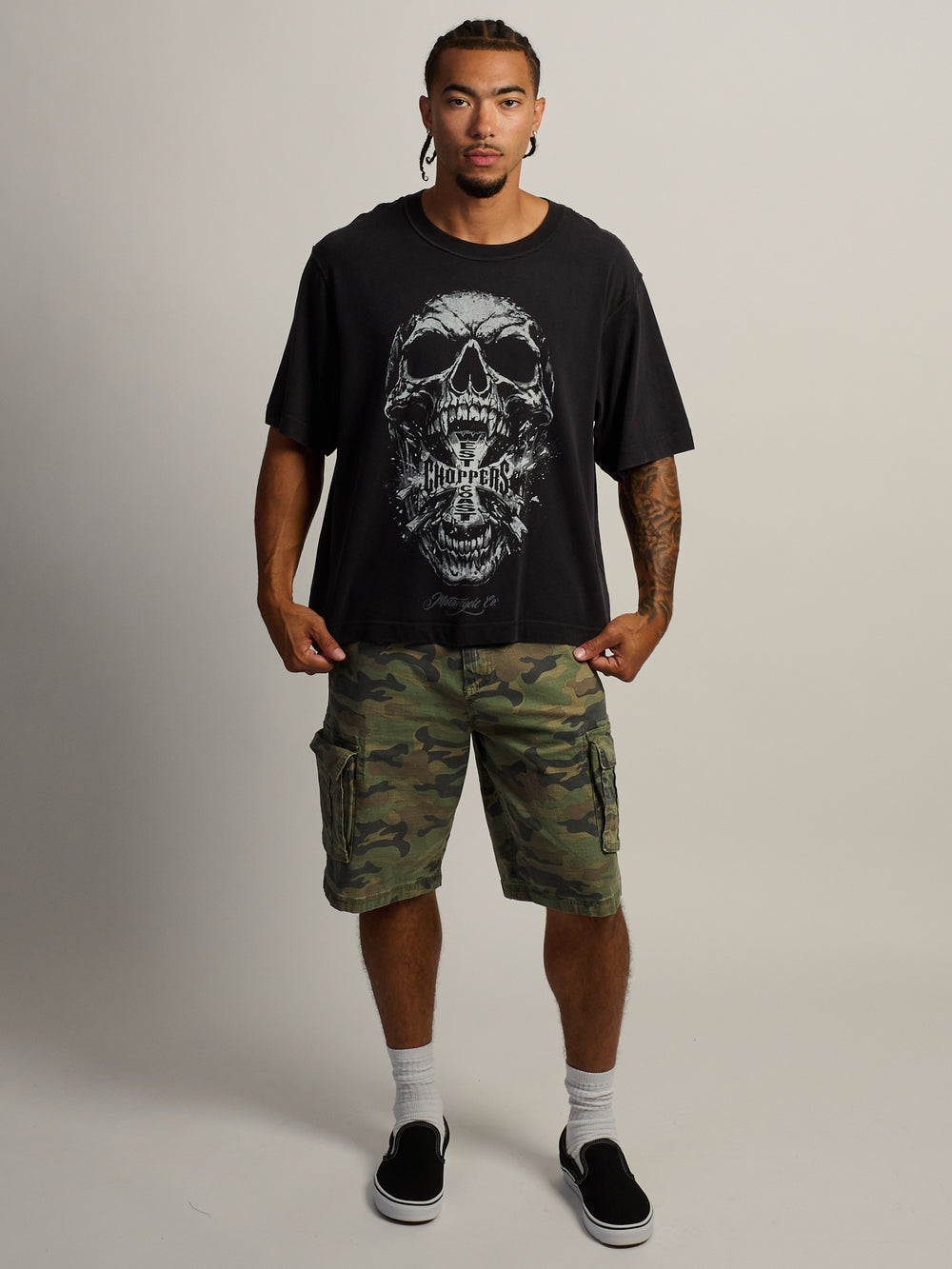 WEST COAST CHOPPERS VINTAGE SKULL T-SHIRT