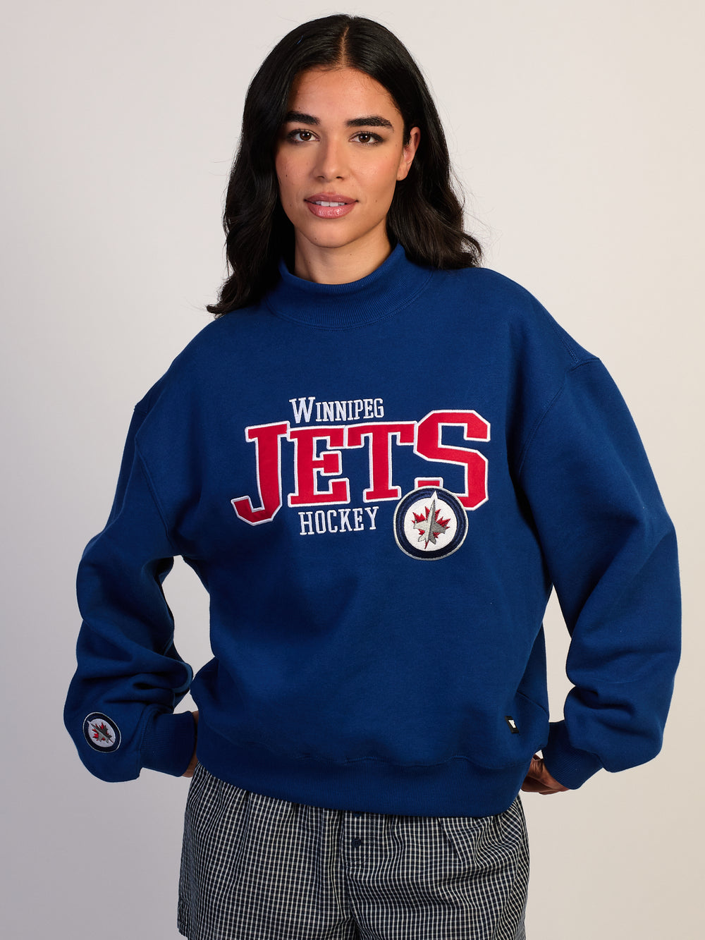 THE WILD COLLECTIVE NHL JETS DE WINNIPEG COL ROULE FACTICE Chandail à capuchon