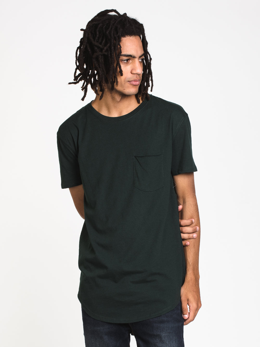MENS LONGLINE T - FOREST - CLEARANCE