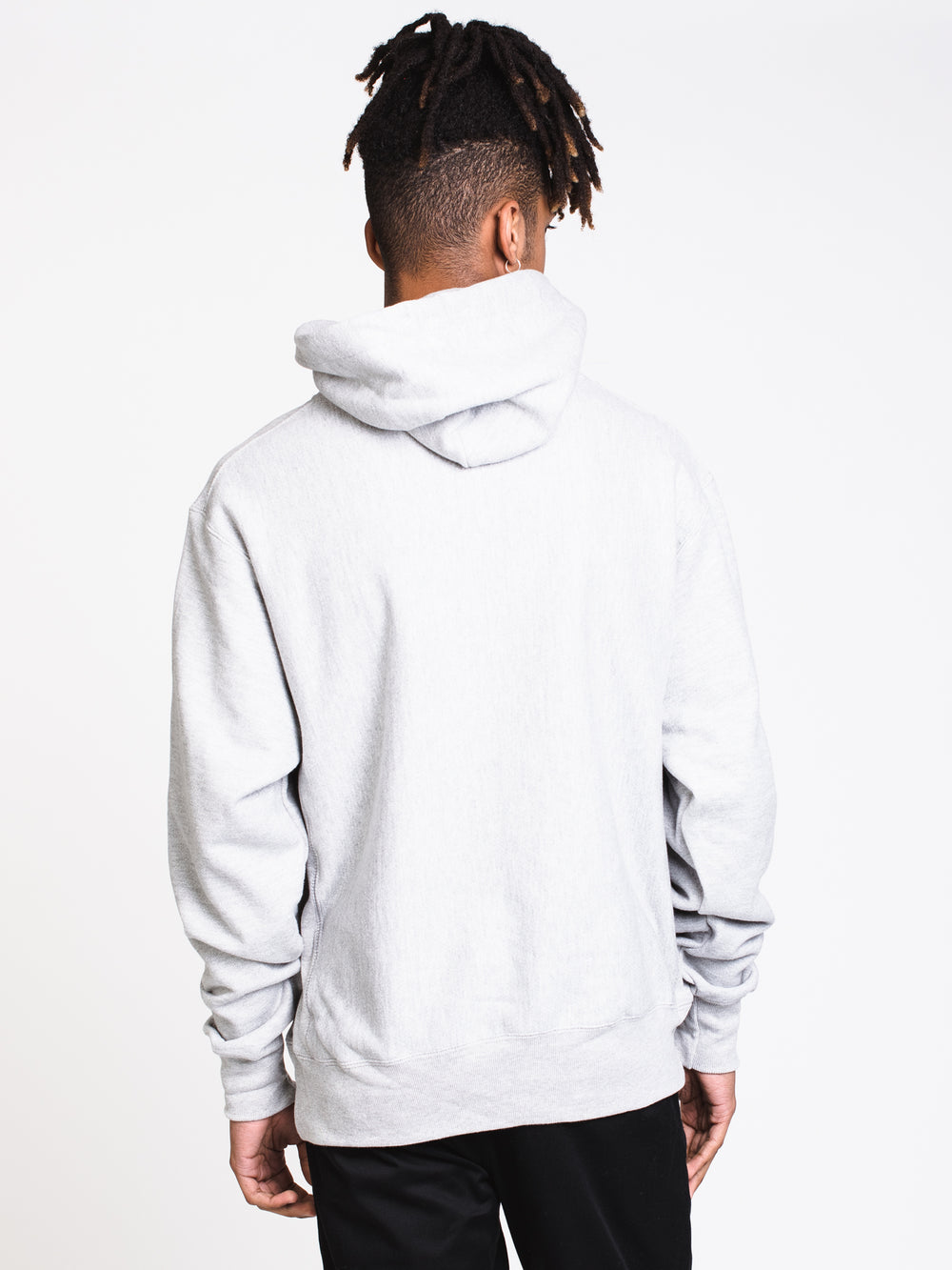 MENS REV PULL OVER CHENILLE HOODIE- GREY - CLEARANCE
