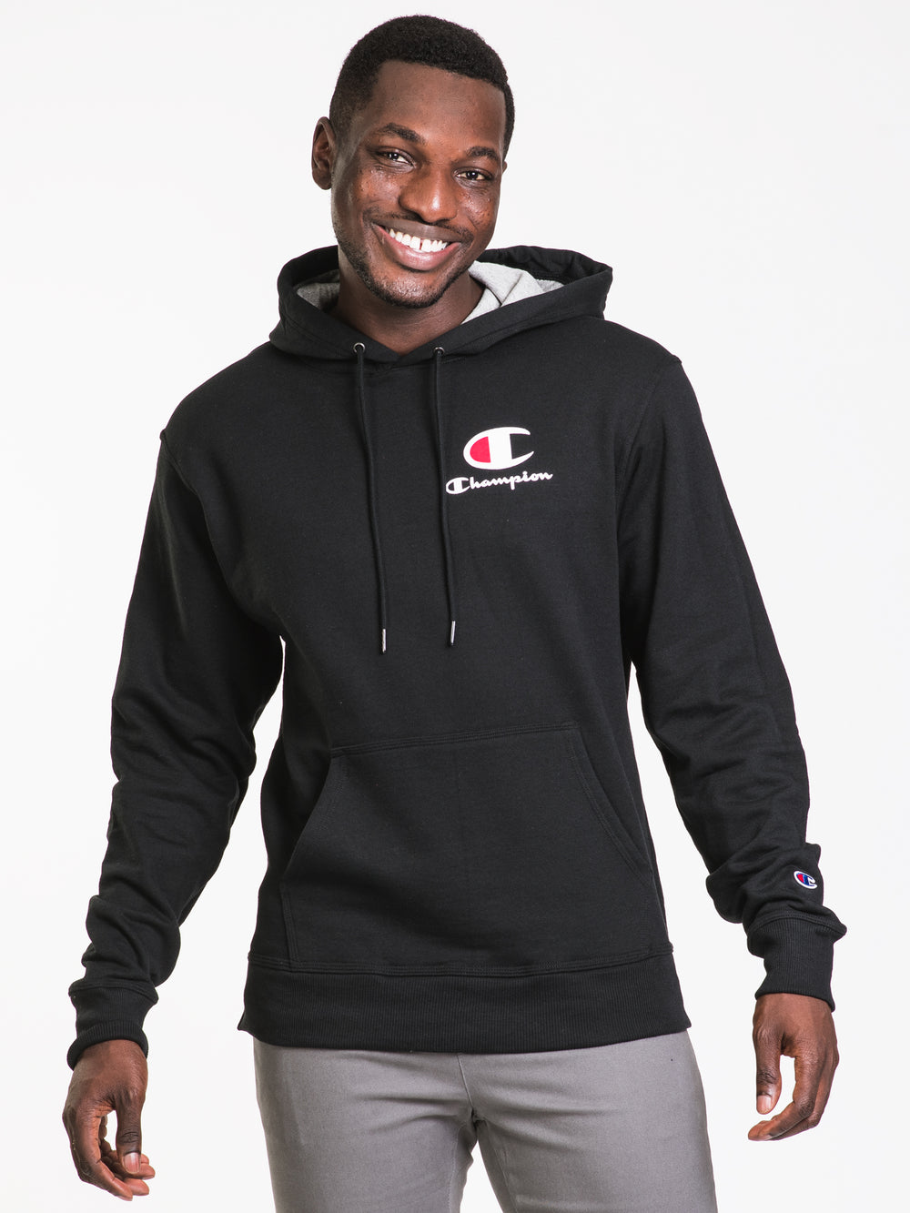CHAMPION OVER SCRIPT PULLOVER HOODIE - CLEARANCE