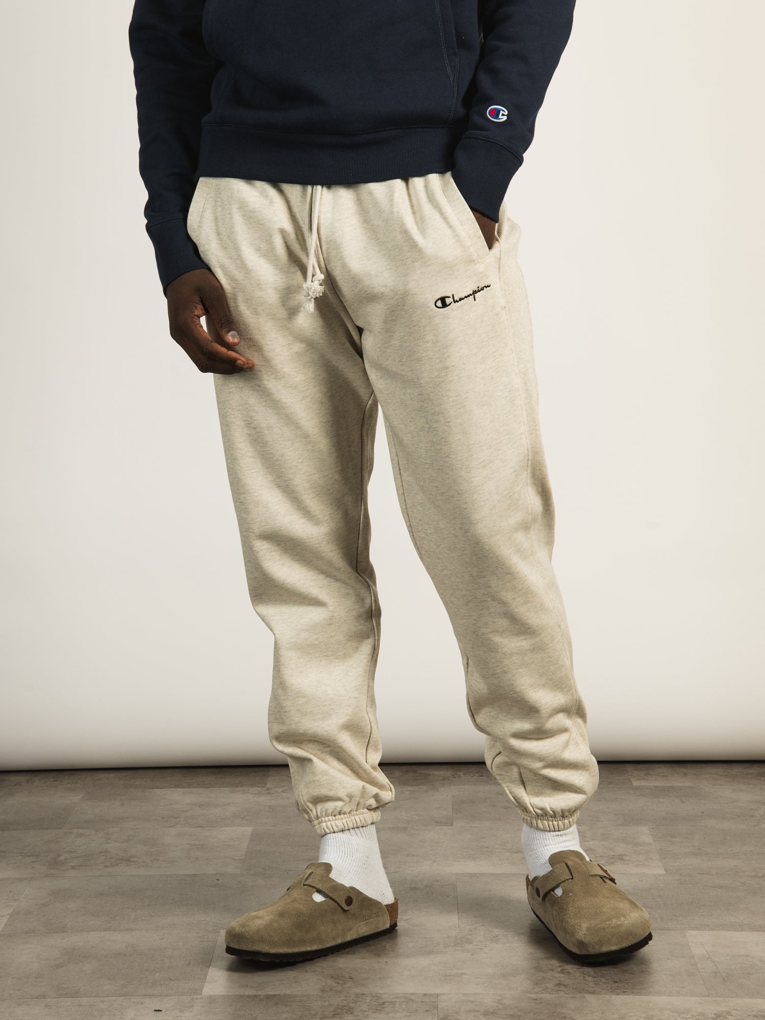Champion Reverse Weave Relaxed Joggers in Beige