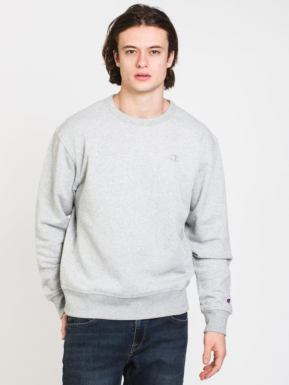 CHAMPION POWERBLEND FLEECE CREW EMBROIDERED C - CLEARANCE