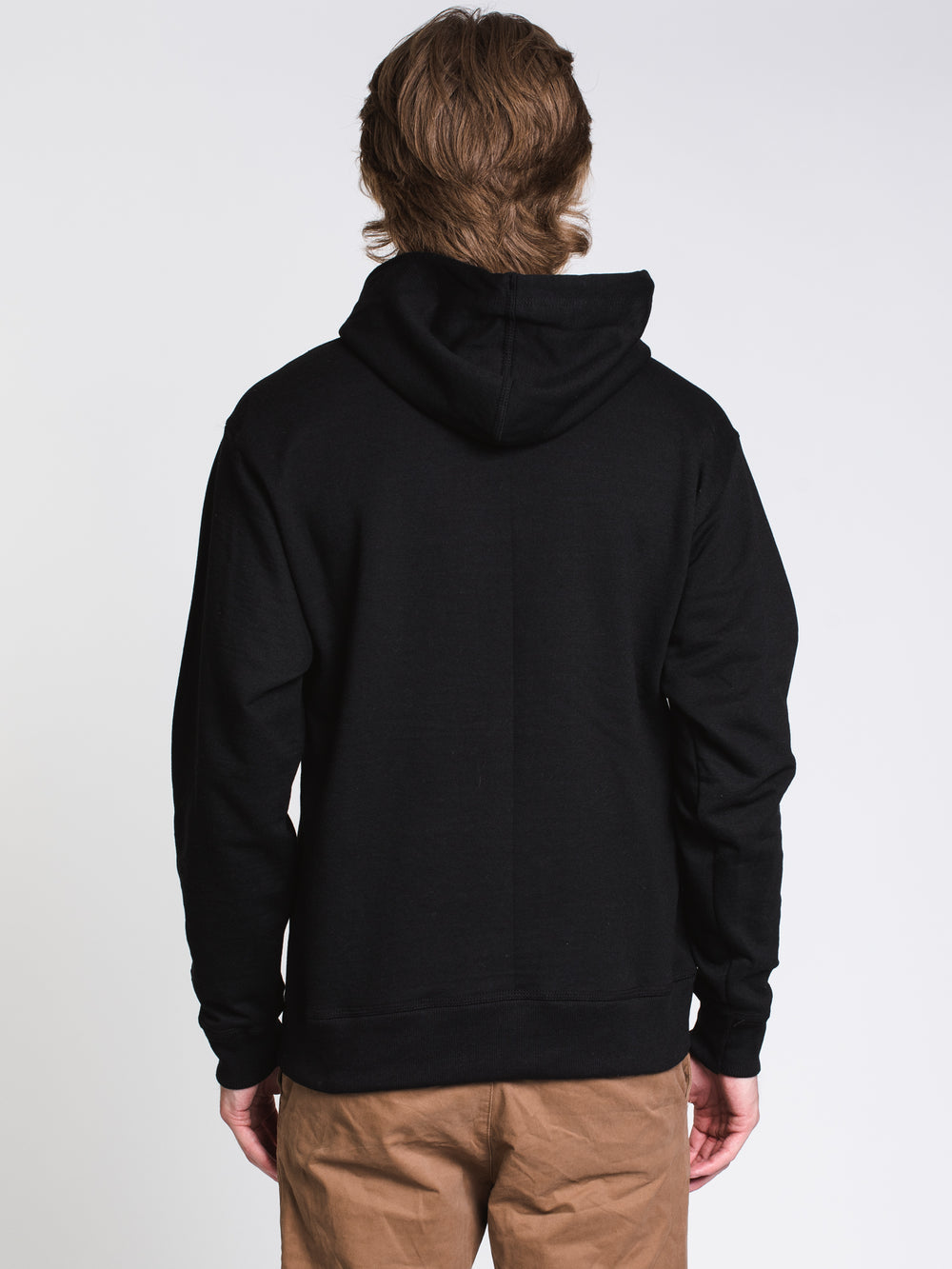 MENS COLOUR POP PULLOVER HOODIE - BLACK/RED - CLEARANCE