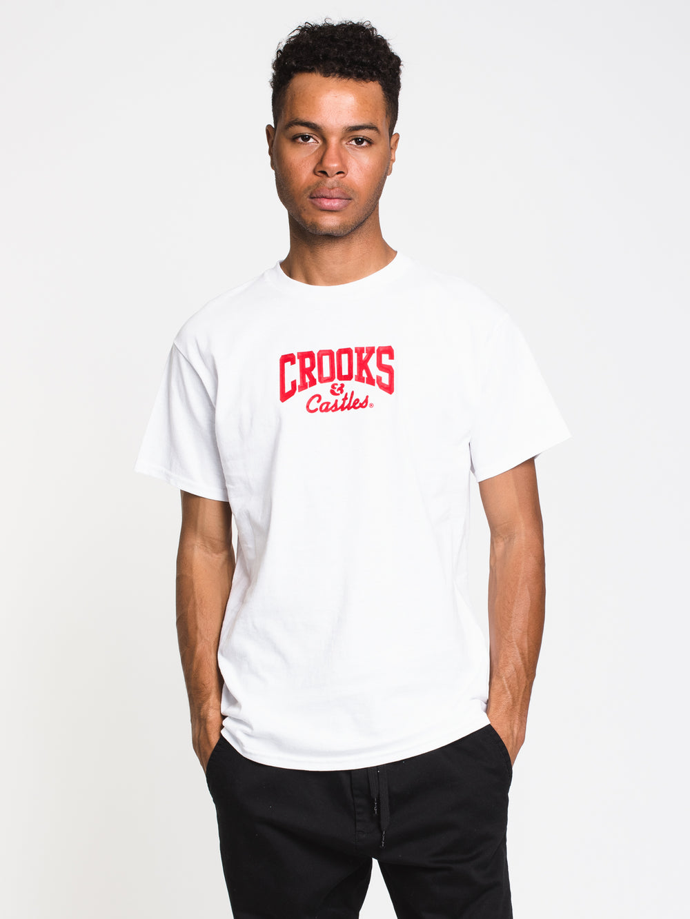 CROOKS & CASTLES REVERSE BOX LOGO SHORT SLEEVE TEE  - CLEARANCE