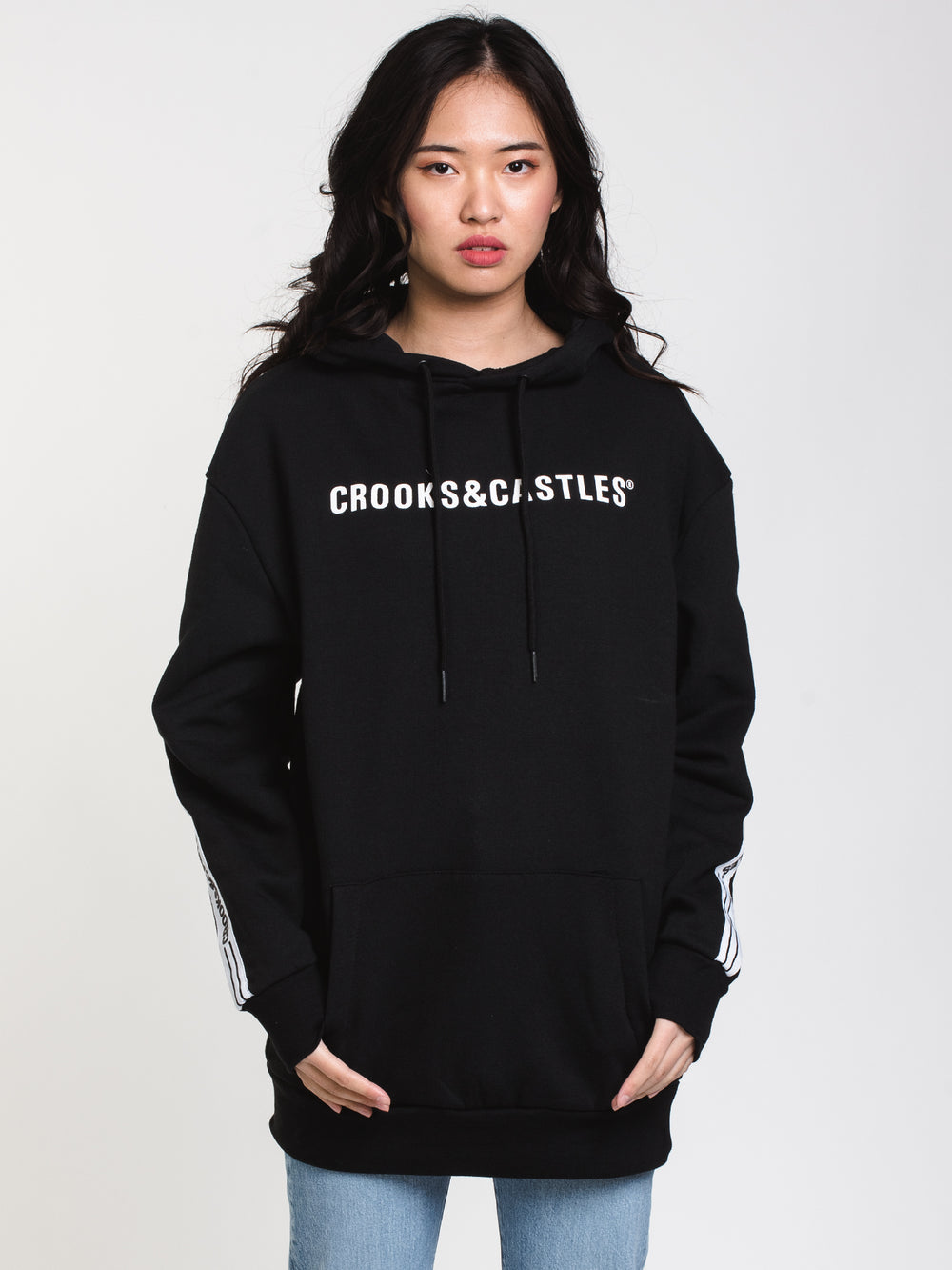 CROOKS & CASTLES TAPE OVER SIZED PULLOVER HOODIE  - CLEARANCE