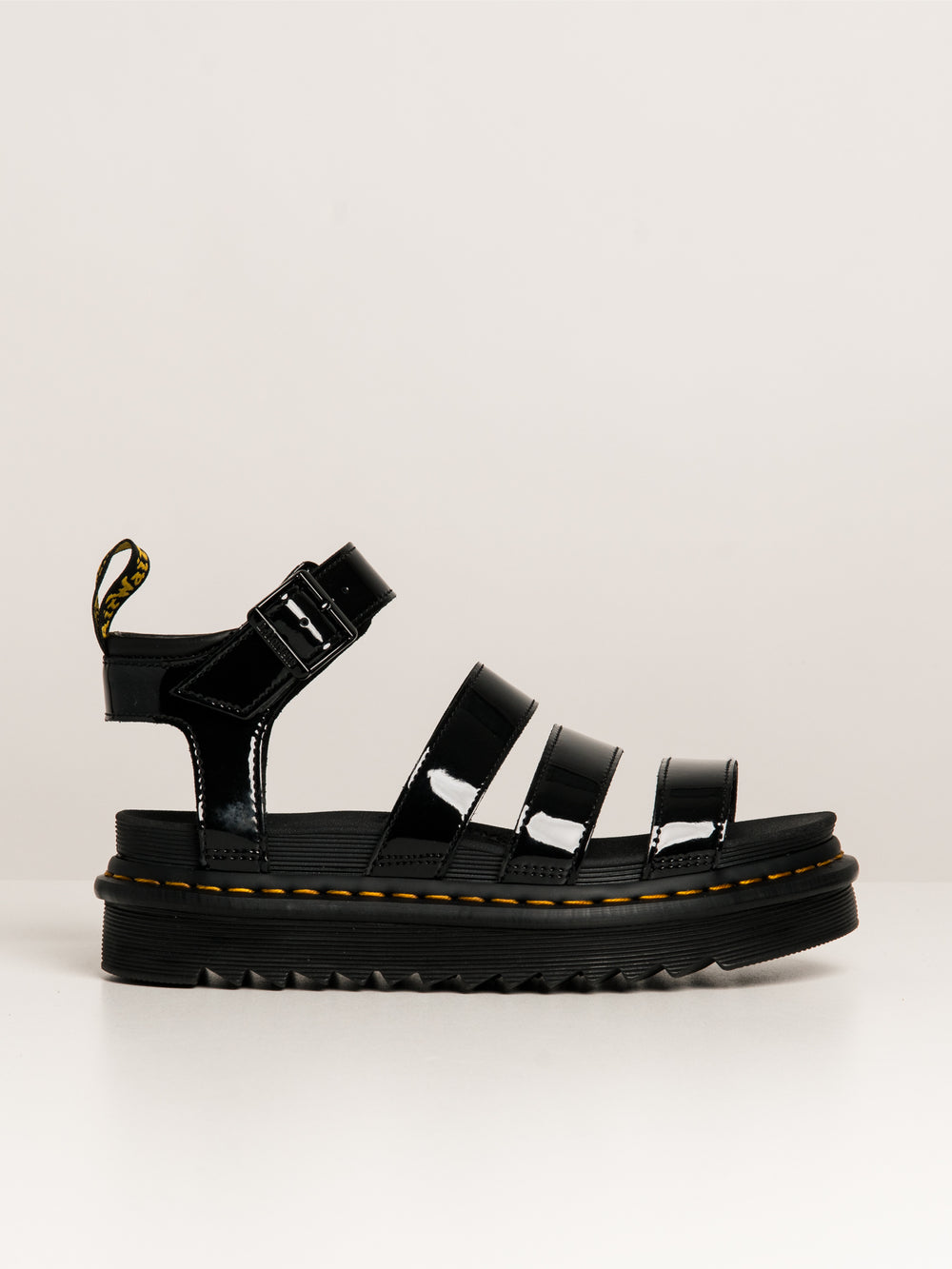 WOMENS DR MARTENS BLAIRE PATENT LEATHER STRAP SANDALS - CLEARANCE