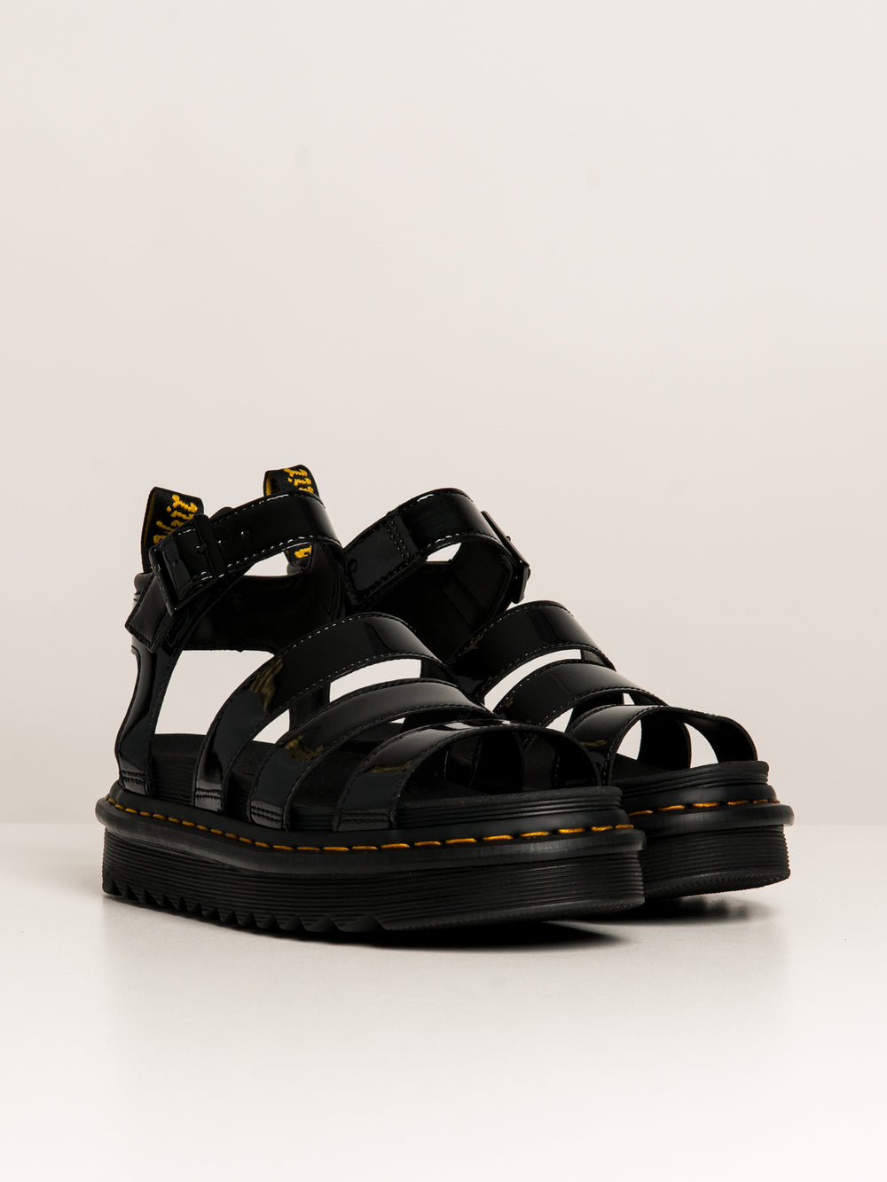 WOMENS DR MARTENS BLAIRE PATENT LEATHER STRAP SANDALS - CLEARANCE