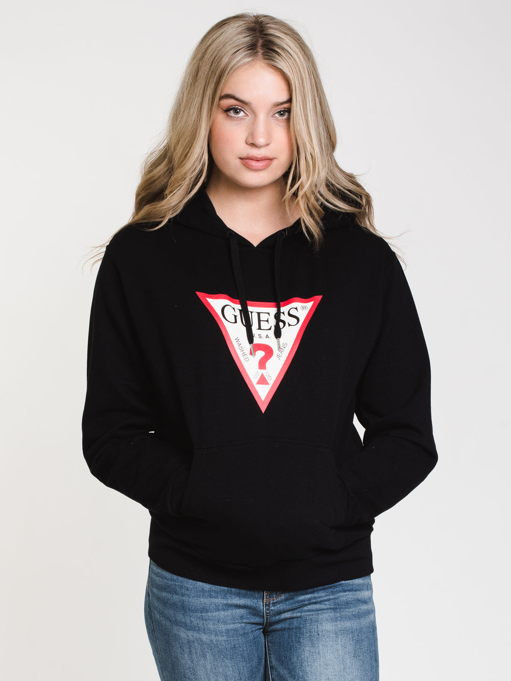 GUESS CLASSIC TRIANGLE LOGO HOODIE  - CLEARANCE