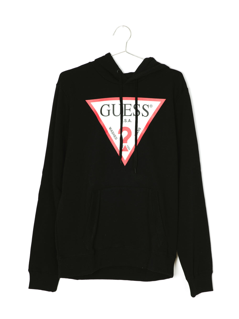 GUESS ECO ROY TRIANGLE LOGO PULLOVER HOODIE  - CLEARANCE
