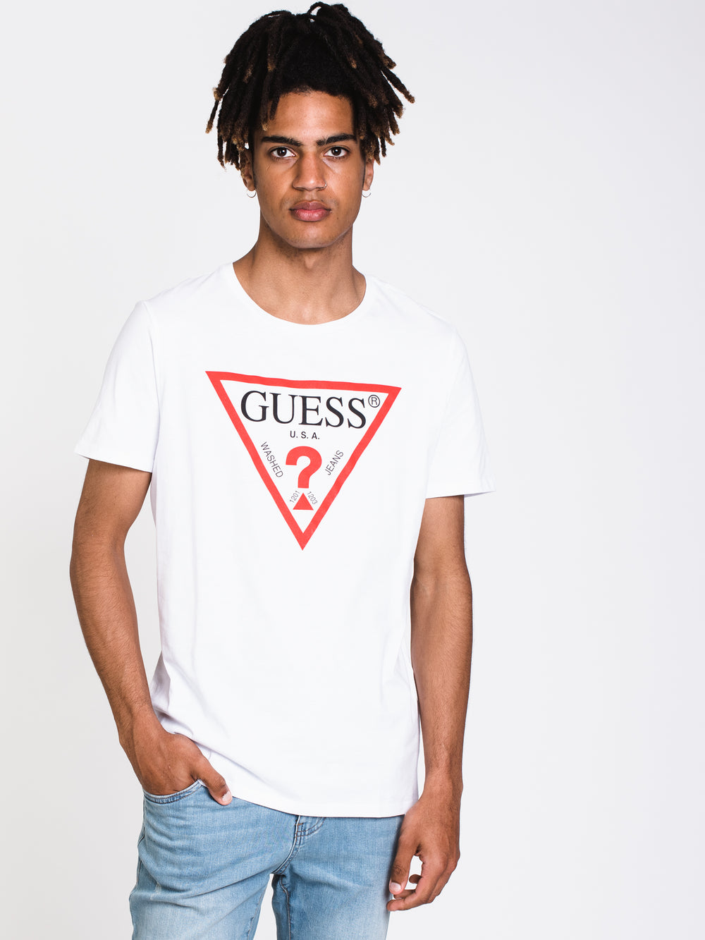 GUESS CLASSIC TRIANGLE LOGO LOGO T  - CLEARANCE