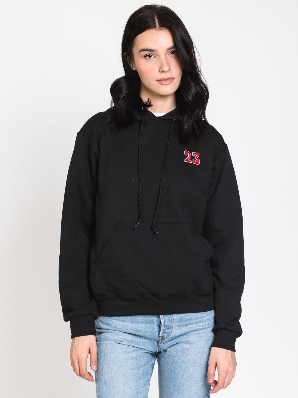 23 EMBROIDERED HOODIE - BLACK - CLEARANCE