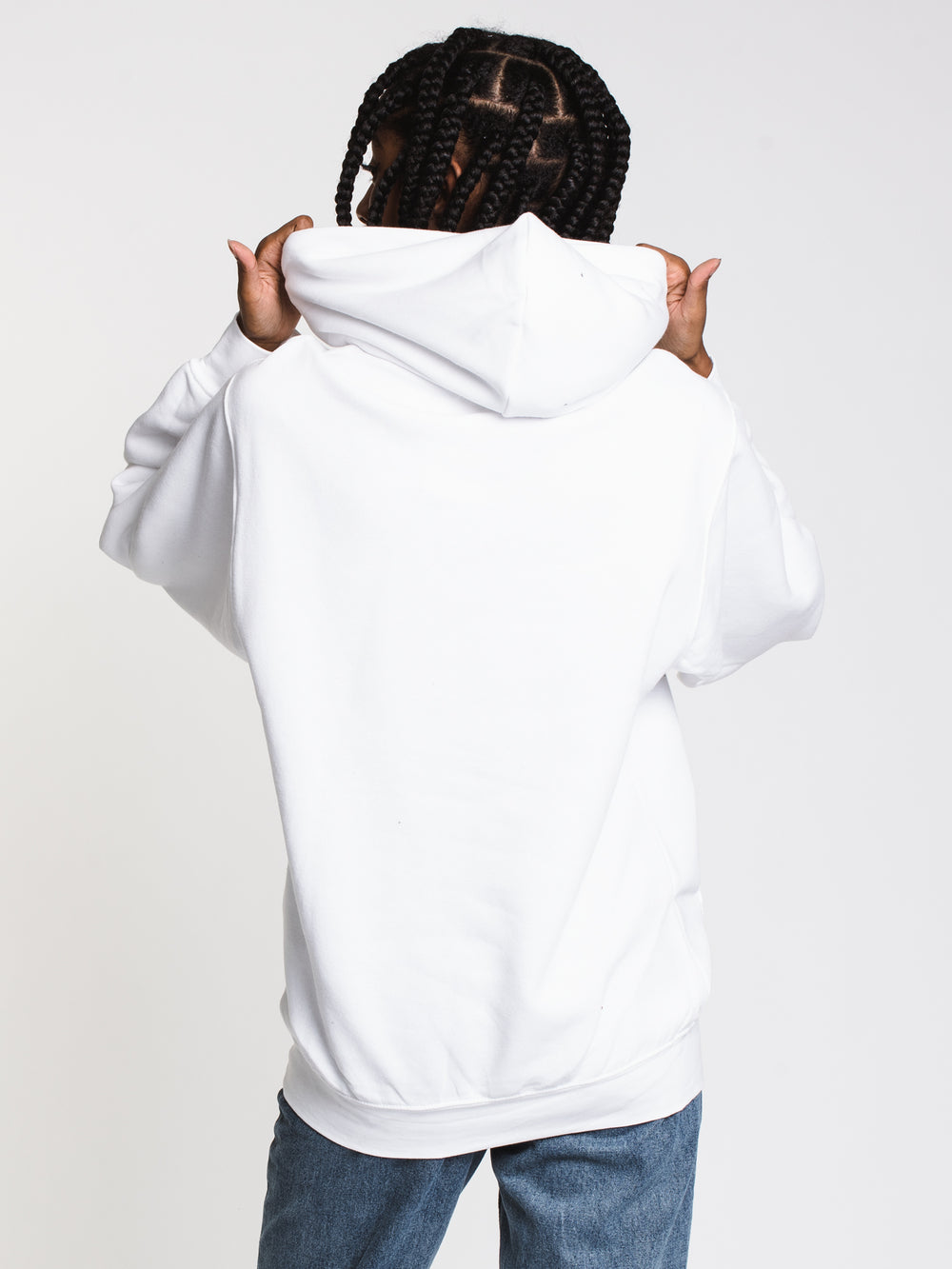 HOTLINE APPAREL UNISEX WOGOOD VIBES EMBROIDERED HOODIE - WHT - CLEARANCE