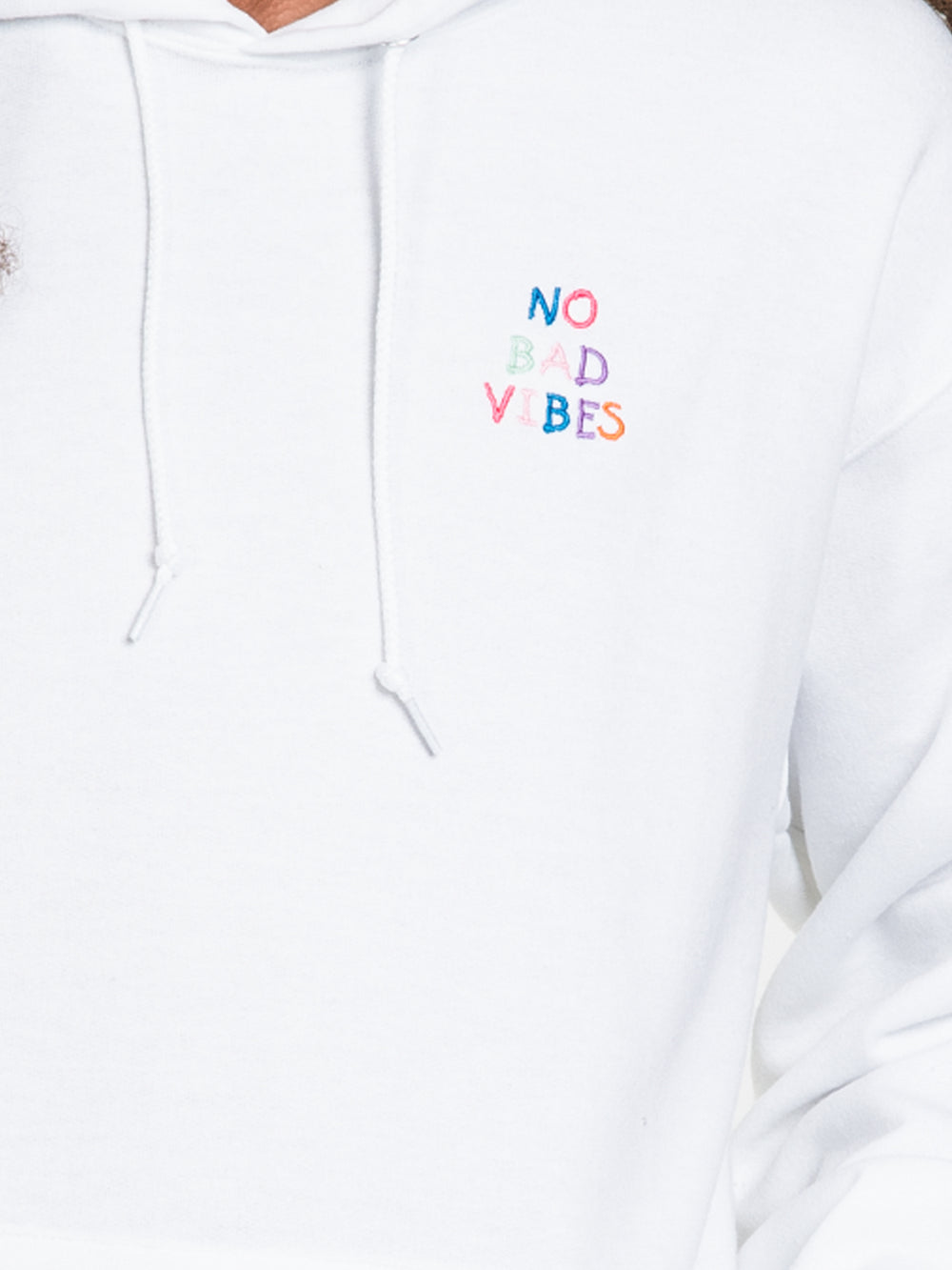 NO BAD VIBES EMBROIDERED HOODIE - CLEARANCE