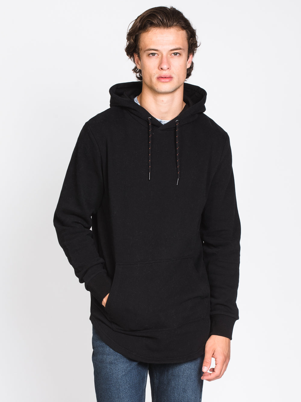 MENS WASHED OUT LONGLINE HOODIE - CLEARANCE