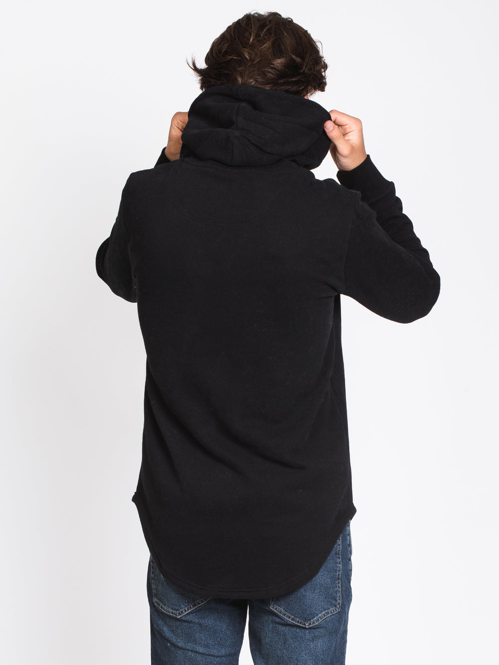 MENS WASHED OUT LONGLINE HOODIE - CLEARANCE