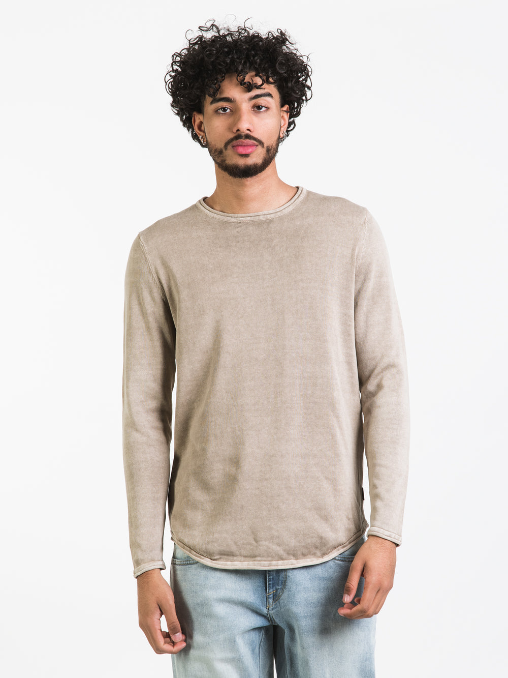 ONLY GARSON LONG SLEEVE CURVED CREW - CLEARANCE