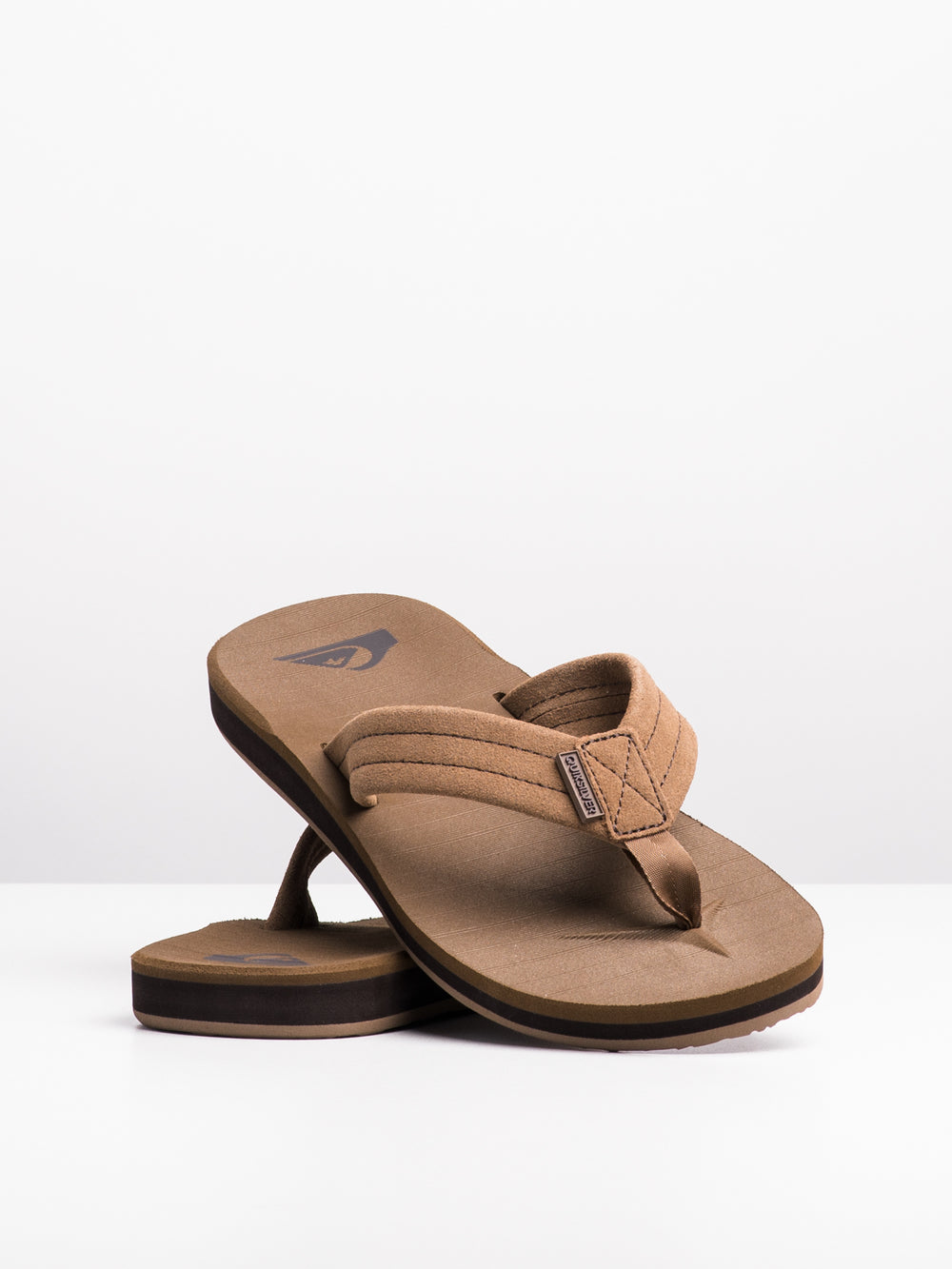 MENS QUIKSILVER CARVER SUEDE TAN SOLID SANDALS - CLEARANCE