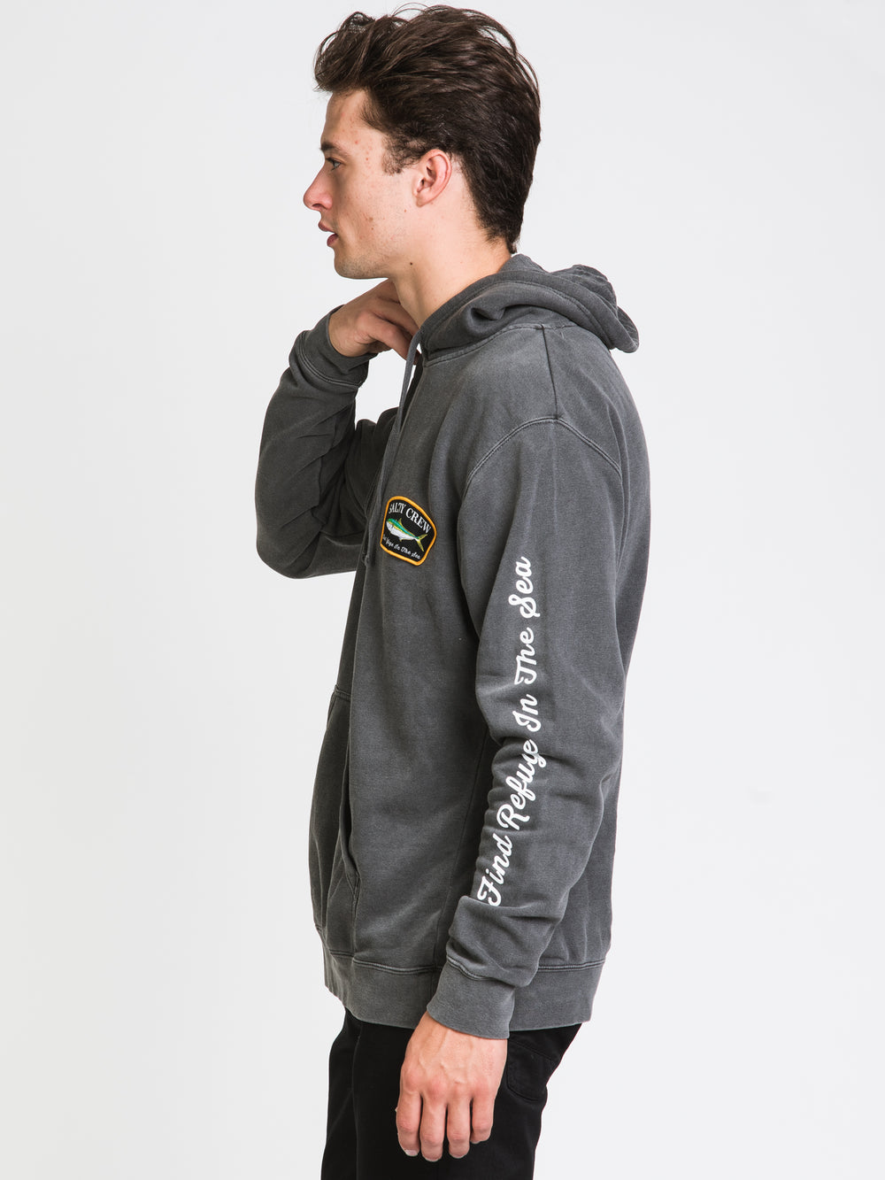 SALTY CREW PATCHY OVERDYED PULLOVER HOODIE  - CLEARANCE